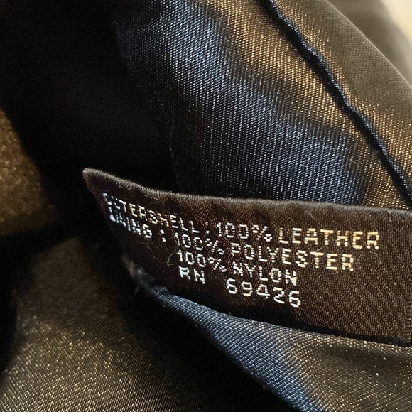 Wilsons black leather full front button up collard pocket leather jacket  large - Picture 8 of 13